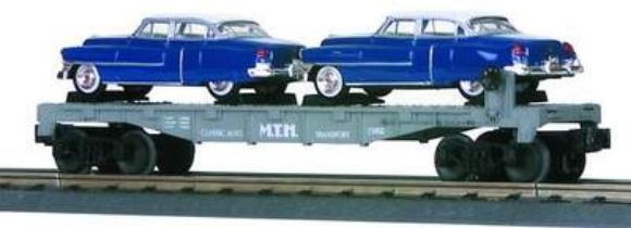 Picture of MTH Flatcar w/(2) Blue Cadillac