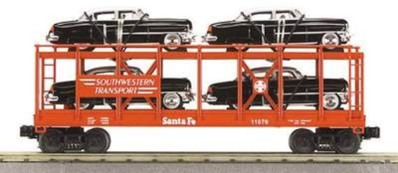 Picture of MTH RailKing Santa Fe Auto Carrier w/'52 Cadillac's
