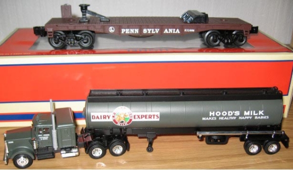 Picture of Pennsylvania Flatcar w/Hood's Milk Tanker Truck