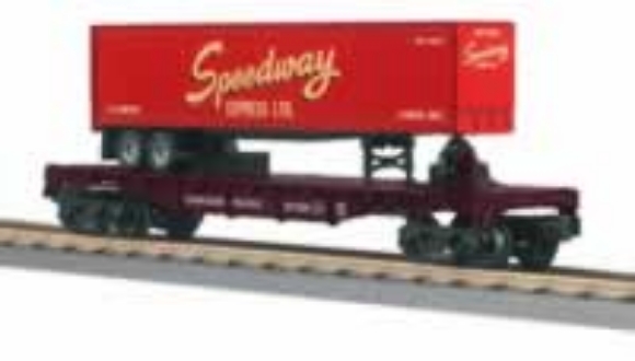 Picture of Canadian Pacific Flatcar w/Speedway Trailer