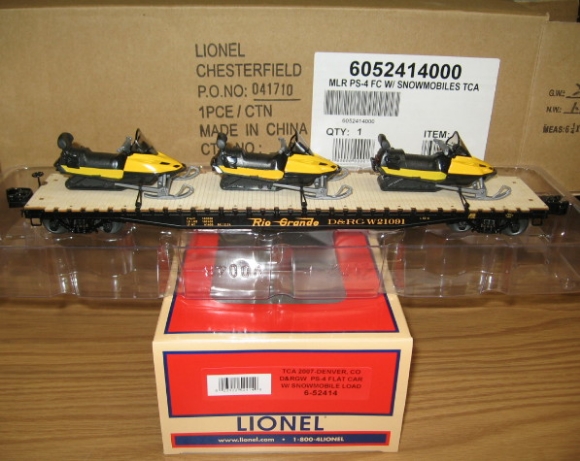 Picture of TCA D&RG PS-4 Flatcar w/(3) Snowmobiles