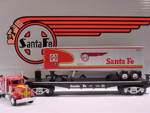 Picture of LOTS Santa Fe Warbonnet Flatcar w/Trailer