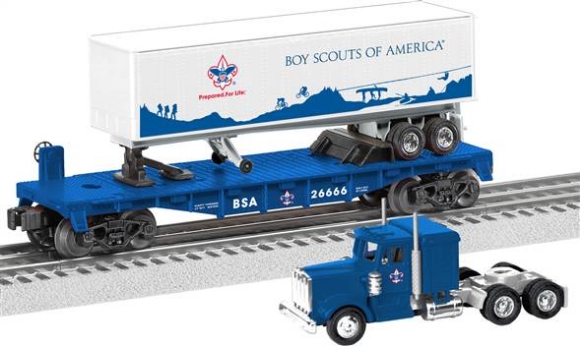 Picture of Boy Scouts of American Flatcar w/Truck & Trailer