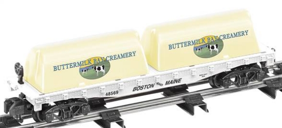 Picture of Boston & Maine Flatcar w/Buttermilk Creamery Containers