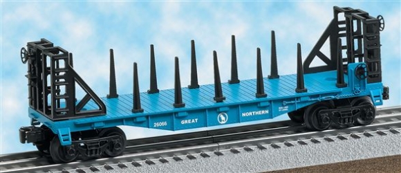 Picture of Great Northern Flatcar w/bulkheads & stakes