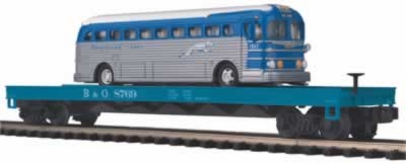 Picture of Baltimore & Ohio Flatcar w/Greyhound Bus
