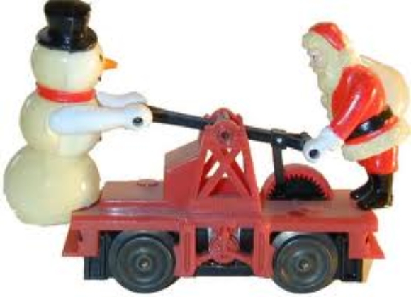 Picture of Santa & Snowman Motorized (Red) Handcar