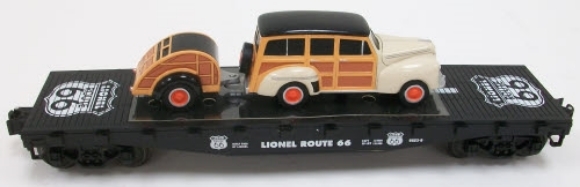 Picture of Route 66 Flatcar w/Touring Station Wagon & Trailer