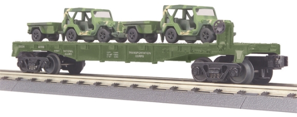 Picture of National Guard Flatcar w/Jeep & Trailer