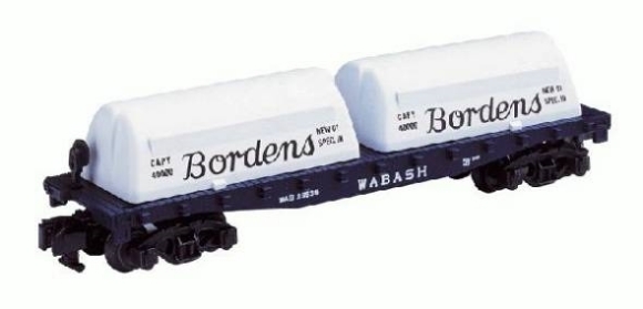 Picture of AF Wabash Flatcar w/ Borden's Milk Containers