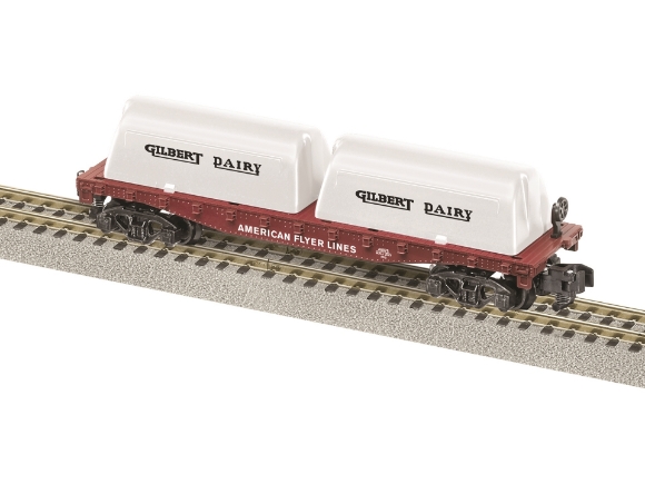 Picture of American Flyer Line Flatcar w/Gilbert Dairy Milk Containers