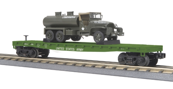 Picture of MTH RailKing U.S. Army Flatcar w/ 6x6 Tank Truck
