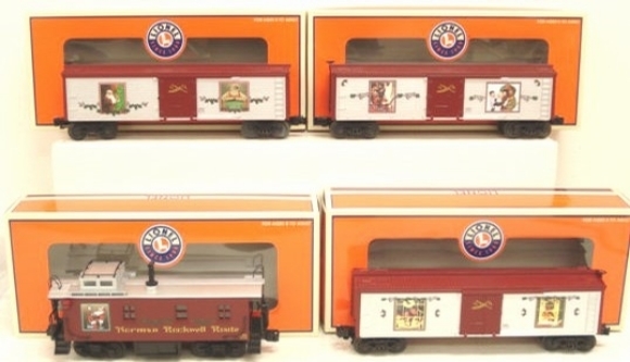 Picture of Norman Rockwell Cars (3 Reefers, 1 Caboose) - used