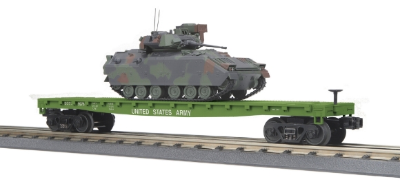 Picture of MTH RailKing U.S. Army Flatcar w/ Bradley Fighting Vehicle