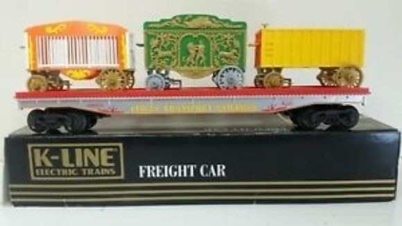 Picture of K-Line Circus Transport Flatcar w/3 Wagons ***