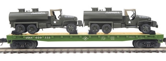Picture of MTH Premier U.S. Army Flatcar w/ GMC 353 6x6 Tank Trucks