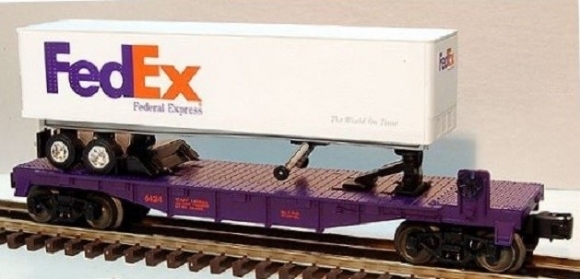 Picture of Fedex Flatcar w/Single Truck Trailer