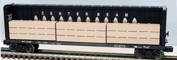 Picture of Western Pacific Center I-Beam Car w/wood load