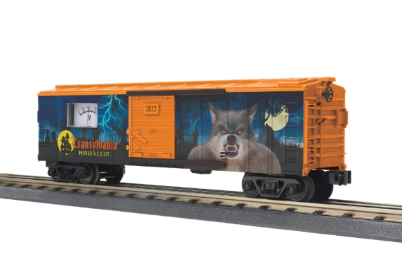 Picture of MTH RailKing Transylvania Boxcar w/ Power Meter (Werewolf)