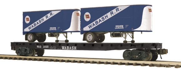 Picture of Wabash Flatcar w/2 20' Trailers   