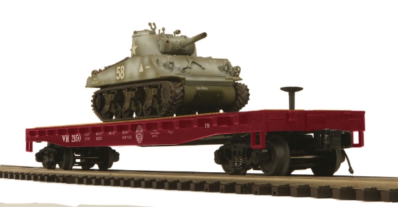 Picture of Western Maryland 50-Ton 41' Wood Flatcar w/(1) Sherman Tank 