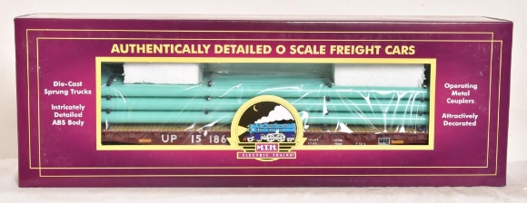 Picture of MTH Premier Union Pacific Bulkhead Flatcar w/ Pipe Load 6-Car Set
