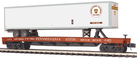 Picture of MTH Premier Pennsylvania Flatcar w/ 48' Trailer