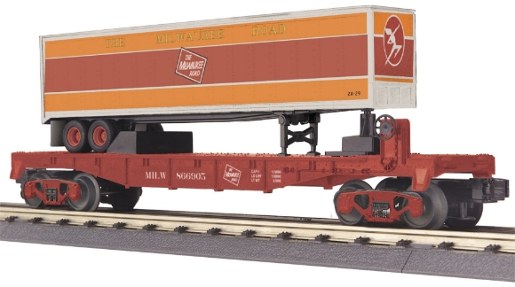 Picture of Milwaukee Road Flatcar w/ Trailer