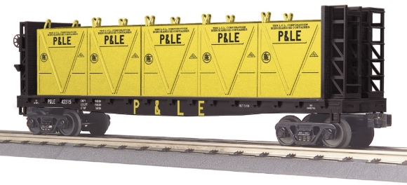 Picture of P&LE Flat Car w/ Bulkheads & LCL Containers