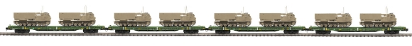 Picture of U.S. Army (Desert) 4-Car Flatcar Set w/M270 Rocket Launcher Vehicles 