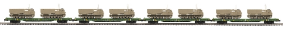 Picture of U.S. Army (Desert) 4-Car Flatcar Set w/M270 Missile Launcher Vehicles