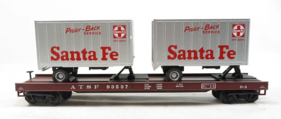 Picture of MTH Premier Santa Fe Flatcar w/ (2) 20' Trailers