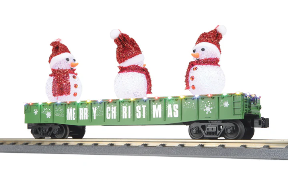 Picture of MTH RailKing Christmas Gondola w/ Lighted Snowmen (Green)