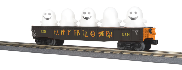 Picture of MTH RailKing Halloween Gondola w/ Flickering Lighted Ghosts (Black)