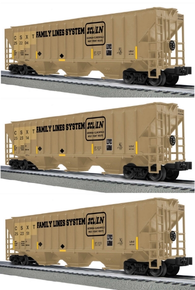 Grzyboski's Train Store: Lionel CSX/Family Lines PS-2CD Covered Hopper ...