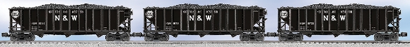 Picture of Norfolk & Western Die-Cast Coal Hopper 3pk.(LN)