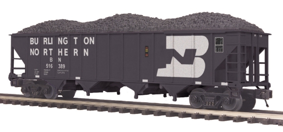 Picture of MTH Premier Burlington Northern 4-Bay Hopper w/ Coal Load