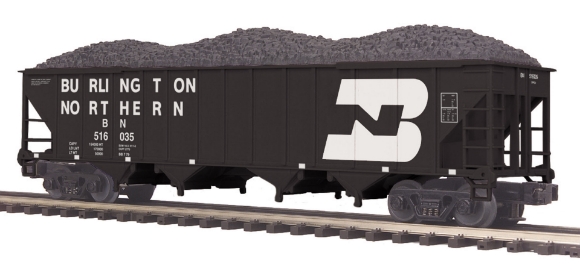 Picture of MTH Premier Burlington Northern 4-Bay Hopper w/ Coal Load (black)