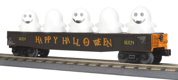 Picture of MTH RailKing Halloween Gondola w/ Flickering Lighted Ghosts (Black)