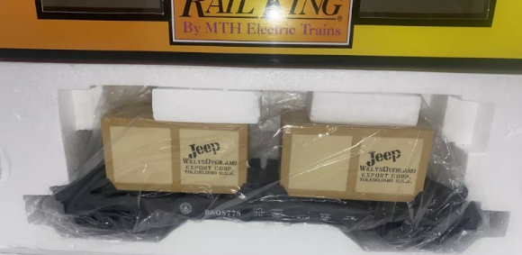 Picture of MTH RailKing B&O Flat Car w/ Jeep Crates (TCA Convention 2017)