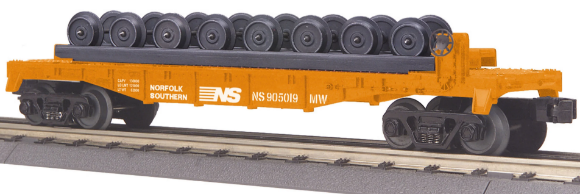 Picture of MTH RailKing Norfolk & Southern Flat Car w/ Wheel Set