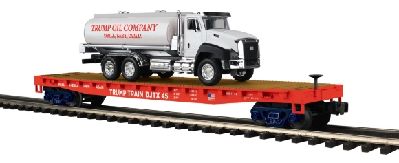 Picture of MTH Premier Donald Trump Flat Car w/ Fuel Truck