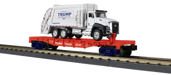 Picture of MTH RailKing Donald Trump Flat Car w/ Garbage Truck
