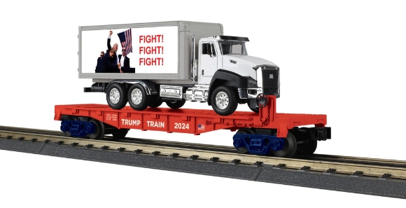 Picture of MTH RailKing Donald Trump Flat Car w/ Box Truck
