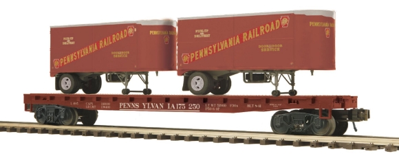 Picture of MTH Premier Pennsylvania Flat Car w/ (2) Pup Trailers