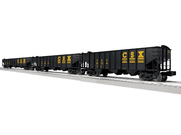 Picture of Lionel CSX 3-Bay Hopper w/ Peaked-Ends 3-pk A