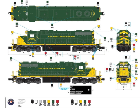 Picture of Reading & Northern LEGACY SD-38 Diesel #2003