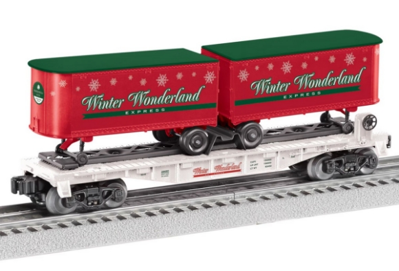 Picture of Lionel Winter Wonderland Flatcar w/ Piggyback Trailers   