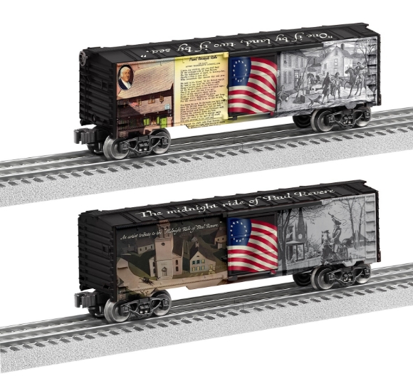 Picture of Lionel Paul Revere's "Midnight Ride" 250th Anniversary Boxcar
