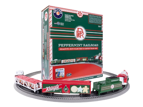 Picture of Lionel 'LionChief' Peppermint Railroad 0-8-0 Steam Freight Christmas Set 
